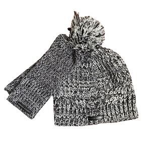 Rebecca Minkoff Marbled Beanie Hand Arm Warmer Set NWOT